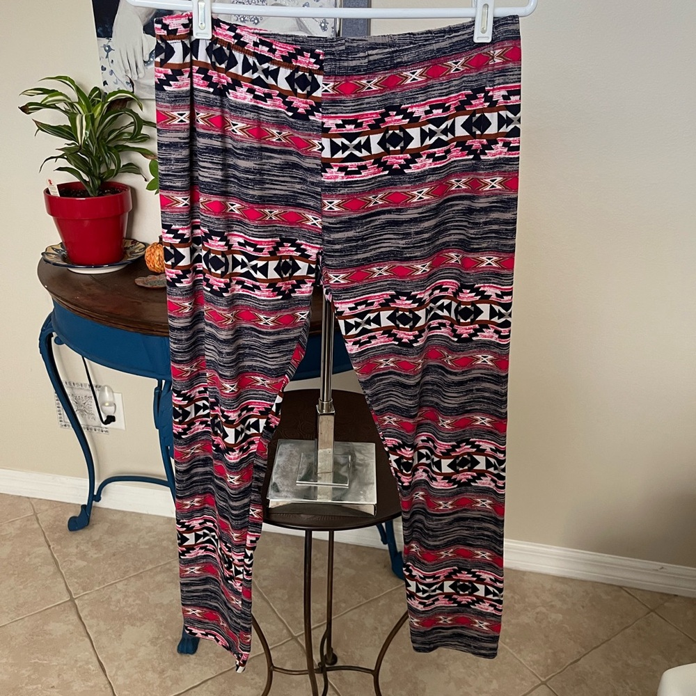 No Boundaries Western Aztec geometric stripe print Leggings XL 15 - 17
